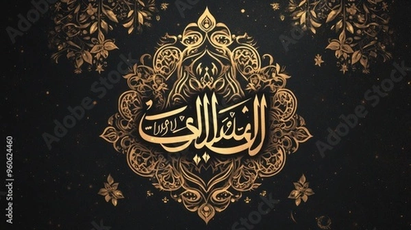 Obraz Golden Arabic Calligraphy Design