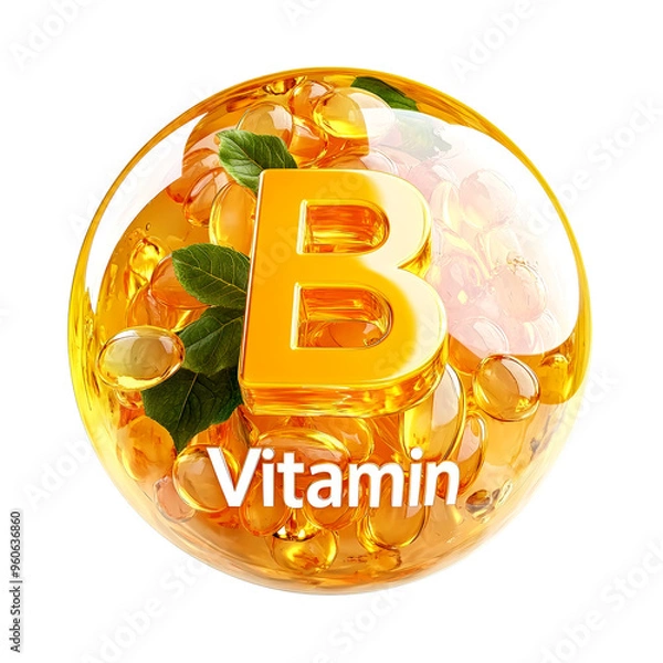 Obraz Vitamin B Shiny Letter with Capsules