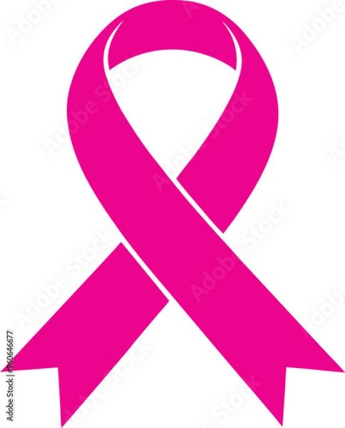 Obraz  Classic Pink Ribbon Silhouette Vector Design