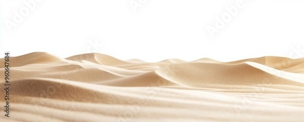 Fototapeta Light brown sand dunes on a white background