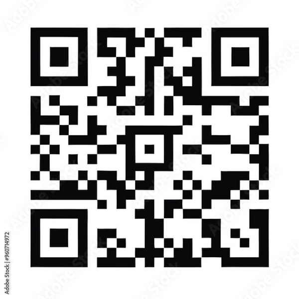 Fototapeta QR code vector illustration silhouette, isolated white background, 