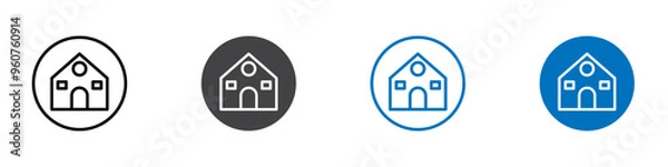 Obraz chalet icon flat editable icon mark set.