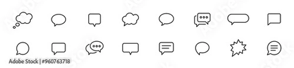 Fototapeta Speech bubble icon set. Message, chat, dialogue icons. Chat bubble, talk bubble sign