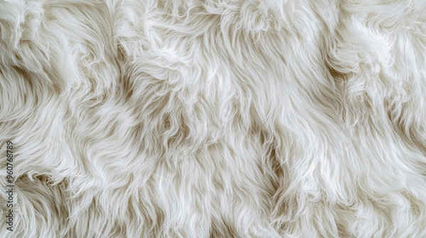 Fototapeta Inviting seamless design featuring soft, creamy beige fluffy fur, perfect for creating a warm and comforting ambiance in various applications.