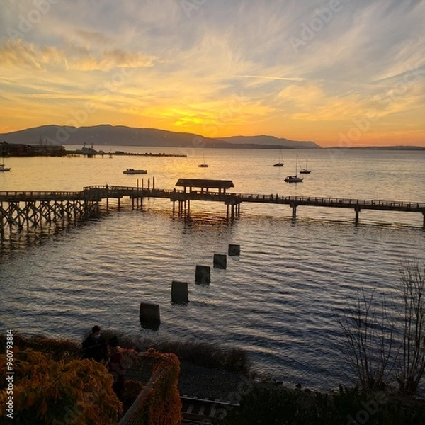 Obraz sunset at the pier