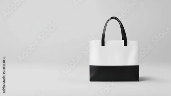 Fototapeta White and black bag mockup with empty copy space