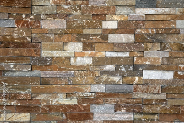 Obraz rectangular tiles marble bright glaze black brown grey