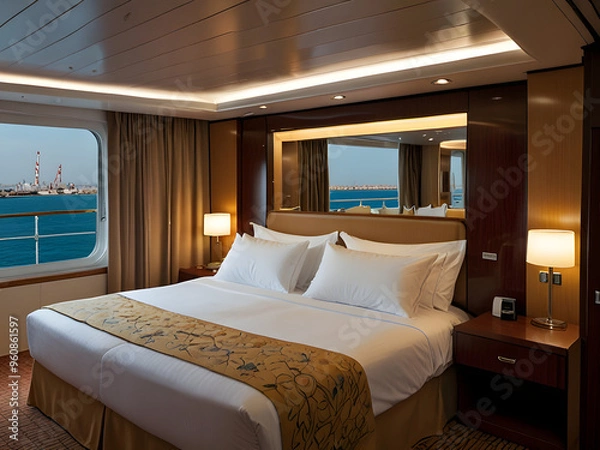 Fototapeta View from Aurea Suite on MSC Sinfonia in the Port of Venice