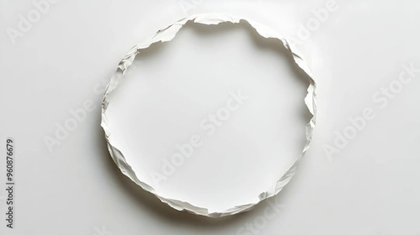 Fototapeta Torn Paper Circle Frame Minimalist Abstract Background