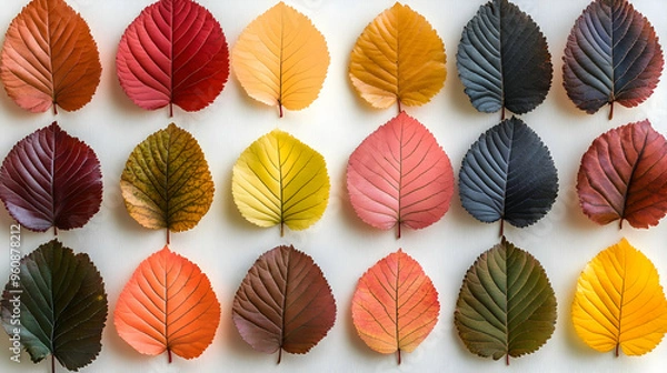 Fototapeta Colorful Autumn Leaves Pattern Background