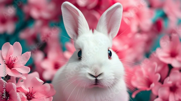 Obraz Happy Easter Spring Rabbit Folk Mosaic Card Set