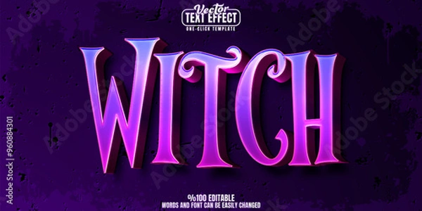 Obraz Witch editable text effect, customizable magic and halloween 3d font style