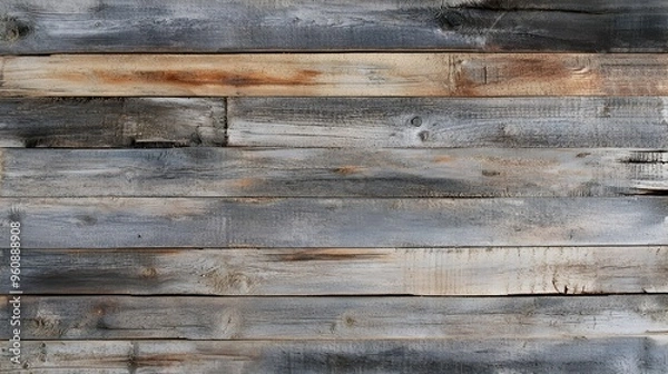 Fototapeta Rustic and Weathered Reclaimed Wood Texture Highlighting the Aged Rough Surface with a Mixture of Grey Brown and Earthy Tones