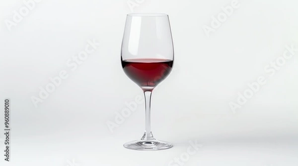 Obraz Elegant red wine glass filled with rich red wine, perfect for celebrating special occasions or enjoying a quiet evening.
