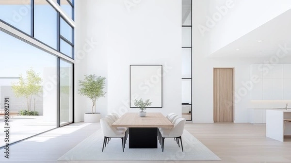 Obraz Modern Dining Area Featuring Real-Time Virtual Staging for Customizable Decor