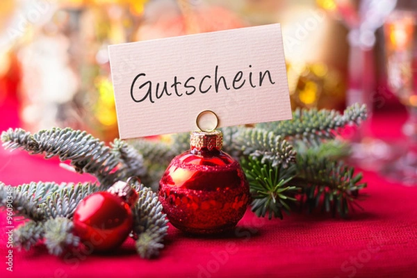 Obraz Gutschein zu Weihnachten