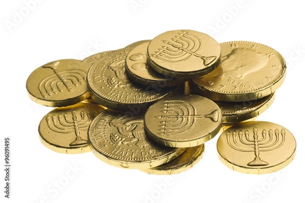 Obraz Hanukkah gelt isolated on white