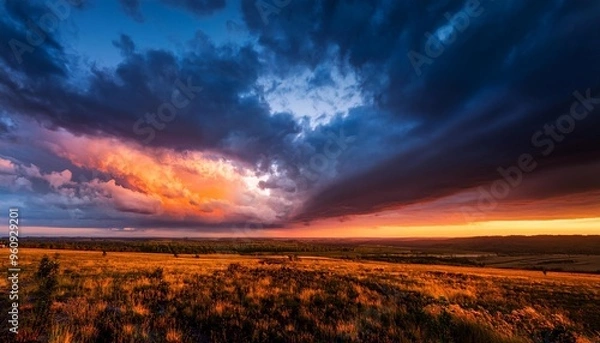 Obraz sunset over the field