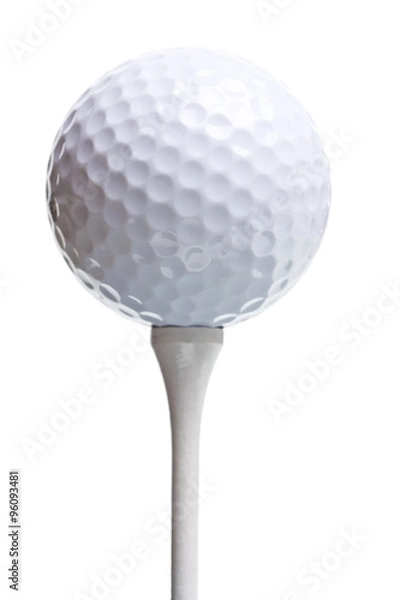 Obraz golf ball on tee isolated on white
