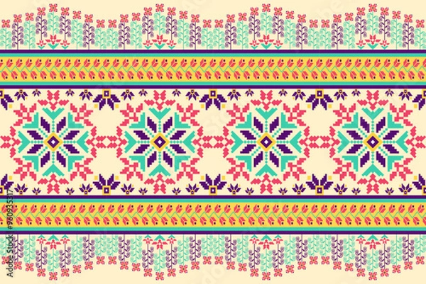 Obraz Pixel Art Textile Patterns Seamless Fabric Backgrounds.Abstract