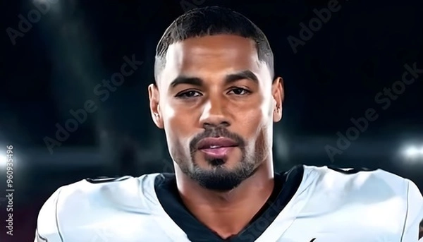 Fototapeta An image of a cool sports trainer looking at the camera 