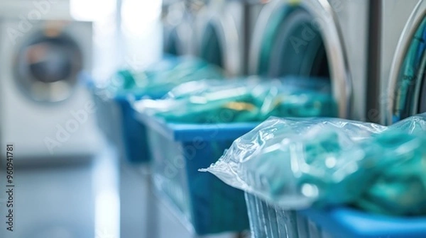 Fototapeta Laundry Detergent Pods: These pre-measured packets dissolve in water, providing a hassle-free way to do laundry and reducing detergent waste.
