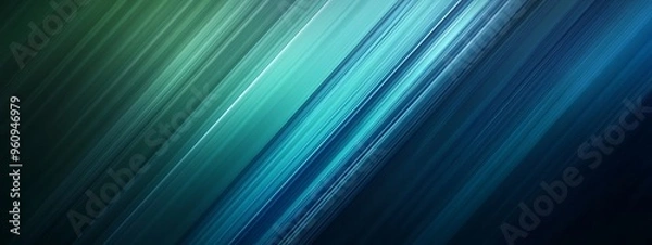 Fototapeta Abstract Diagonal Lines in Blue and Green Hues