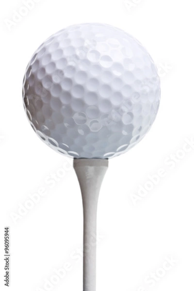 Obraz golf ball on tee isolated on white