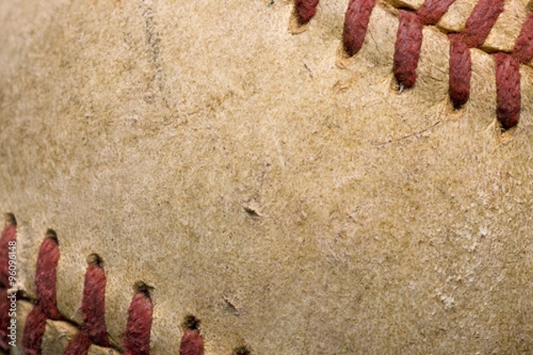 Obraz softball z czerwonymi przeszyciami