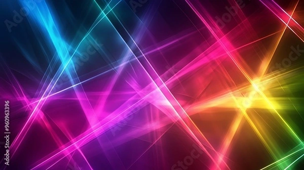 Fototapeta Abstract Background with Intersecting Neon Lines