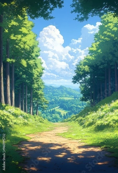 Obraz 鬱蒼とした森の背景