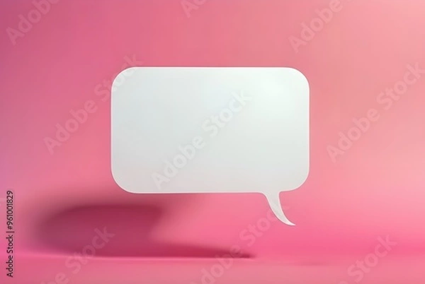 Fototapeta Paper speech bubble on pink background