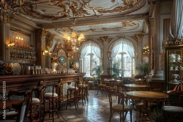 Fototapeta Classical Theme Cafe Interior