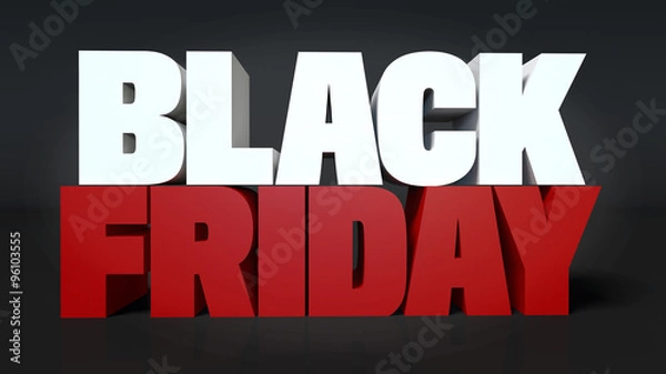 Fototapeta Black Friday on black background.