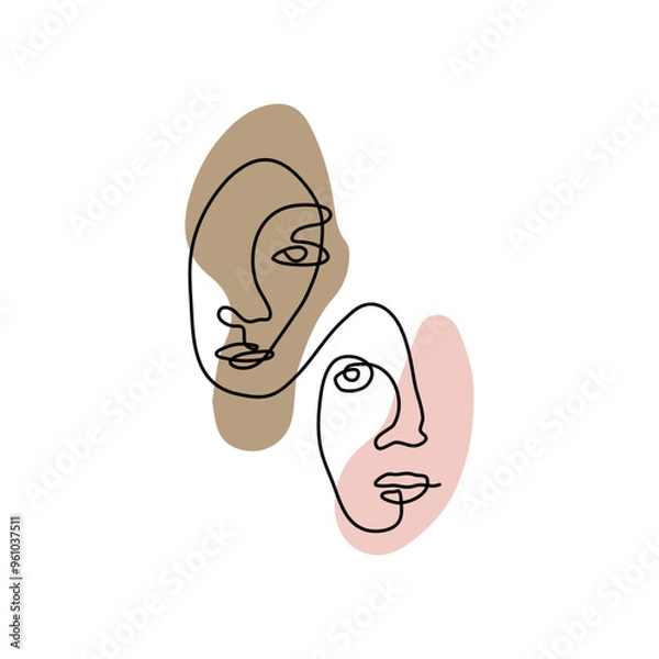 Obraz Female Face Line Art