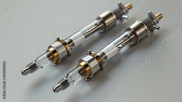 Fototapeta A 3D render of a sidebyside oxygen sensor