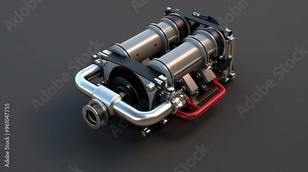 Fototapeta A 3D render of a UTV air intake manifold sensor