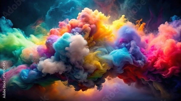 Fototapeta Abstract cloud of colorful blend