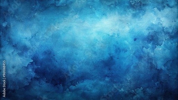Fototapeta Abstract dark blue watercolor background with texture