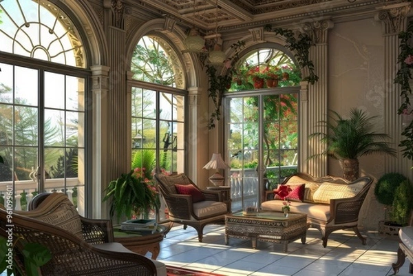 Fototapeta Classical Building Terrace