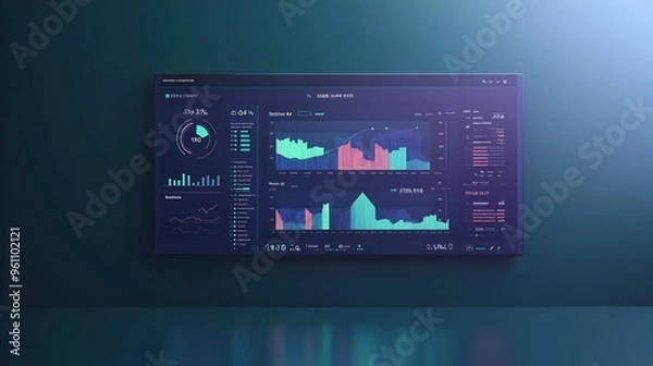 Fototapeta Sleek Financial Dashboard Showcasing Budget and Forecast Data with Streamlined Infographic