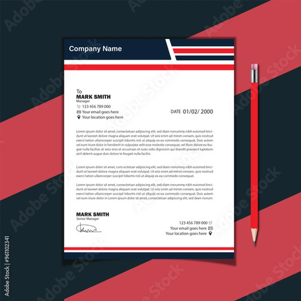 Fototapeta Company business letterhead design abstract layout