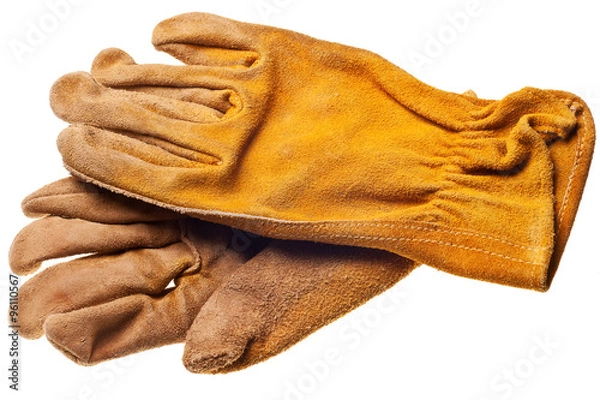 Obraz old grungy work gloves isolated