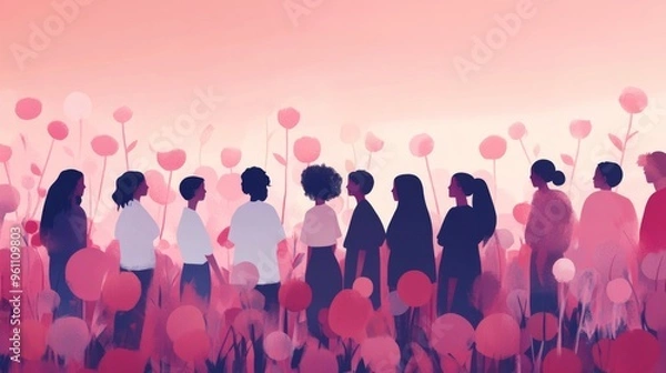 Obraz Illustration of concept of International Day for the Elimination of Violence against Women , Generative AI