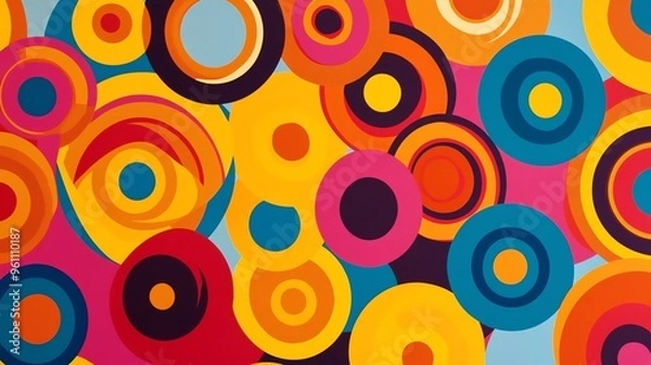 Fototapeta Abstract colorful circles pattern background.