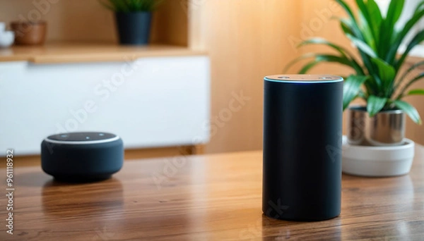 Obraz AI virtual assistant with integrated microphone and speaker system for clear interaction.
