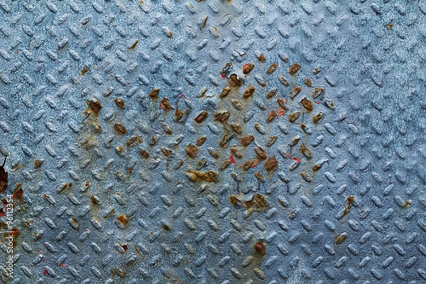 Obraz blue rusty metal wall background