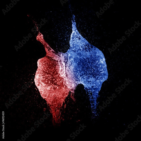 Obraz red and blue water balloons splashes