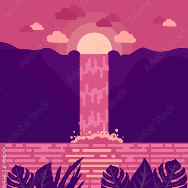 Obraz Cascada rosada, Pink waterfalls