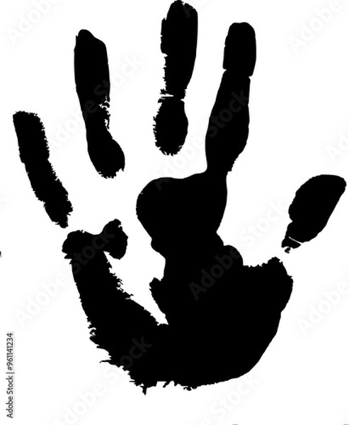 Fototapeta handprint with paint. in vector graphics